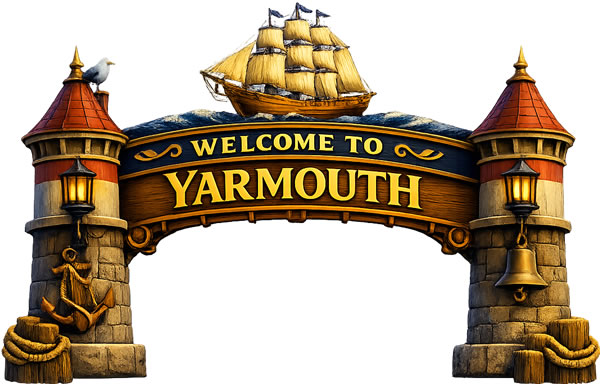 Welcome sign for Yarmouth, Nova Scotia