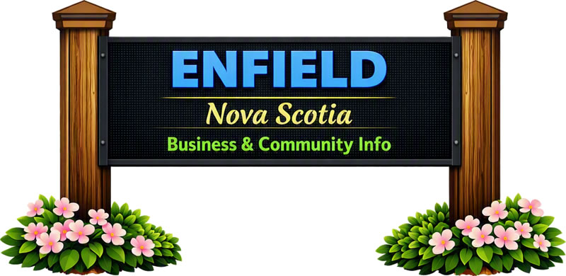 Welcome sign for Enfield, Nova Scotia