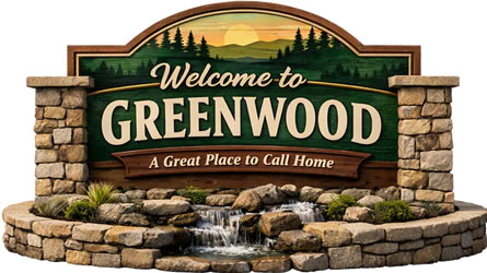 Welcome sign for Greenwood, Nova Scotia