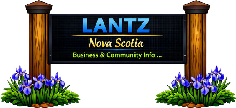 Welcome sign for Lantz, Nova Scotia