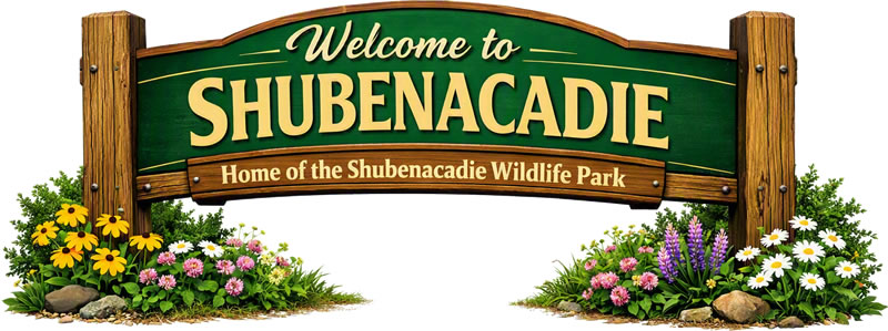 Welcome sign for Shubenacadie, Nova Scotia