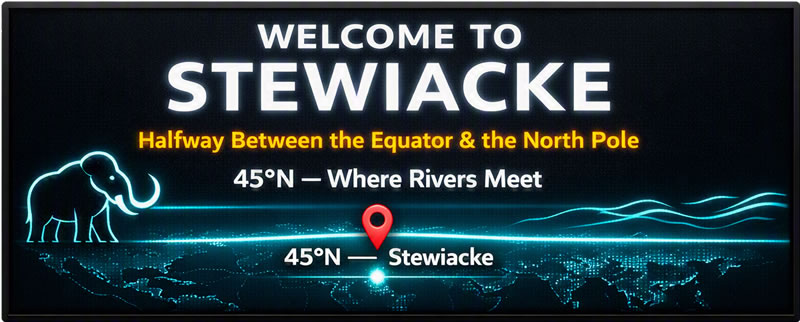 Welcome sign for Stewiacke, Nova Scotia