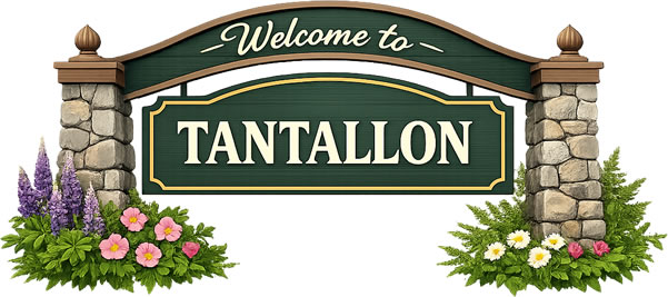 Welcome sign for Tantallon, Nova Scotia