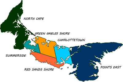 Regions of Prince Edward Island map